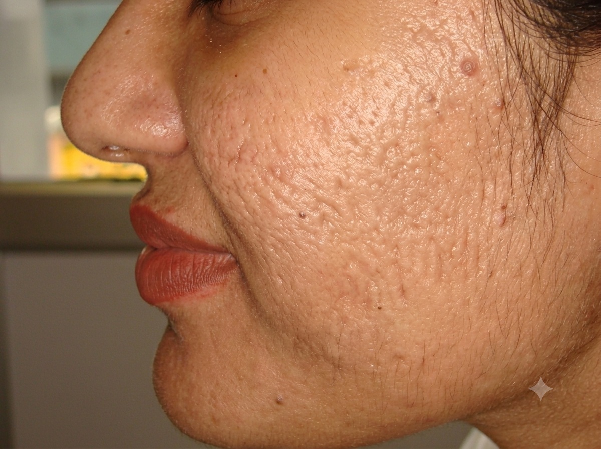 Acne and scar treatment result - after